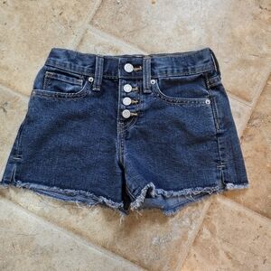 Denim Button-Fly Kids High Rise Shorts